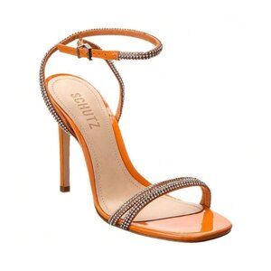 💙💖 SCHUTZ Altina Orange Rhinestone Ankle Wrap Heels